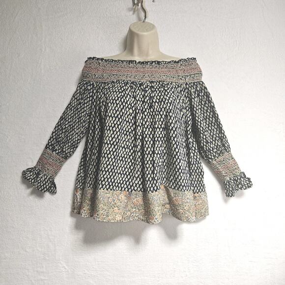 Anthropologie Vanessa Virginia Top SZ S boho Beach Coastal Preppy Cottagecore - Picture 2 of 10